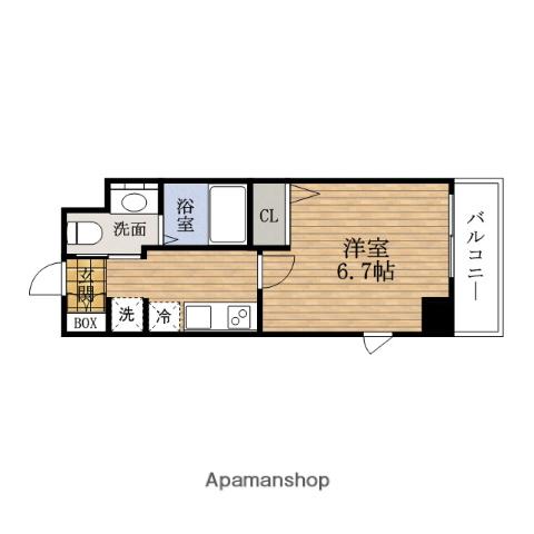TLRレジデンス本町ウエスト(1K/13階)の間取り写真