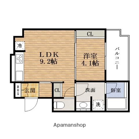 URBANEX北堀江(1LDK/8階)の間取り写真