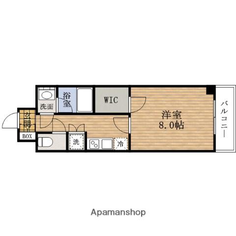 アンビエンテYOTUBASHI(1K/13階)の間取り写真