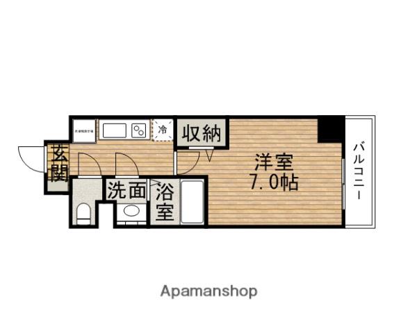 ジュネスKOUZUKOUEN(1K/10階)の間取り写真