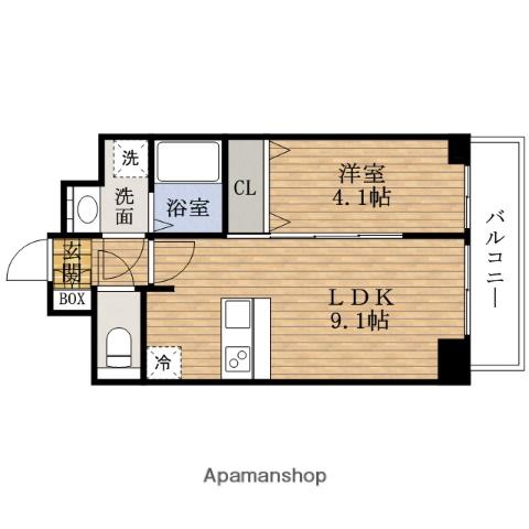 PRESSANCE松屋町グレース(1LDK/14階)の間取り写真