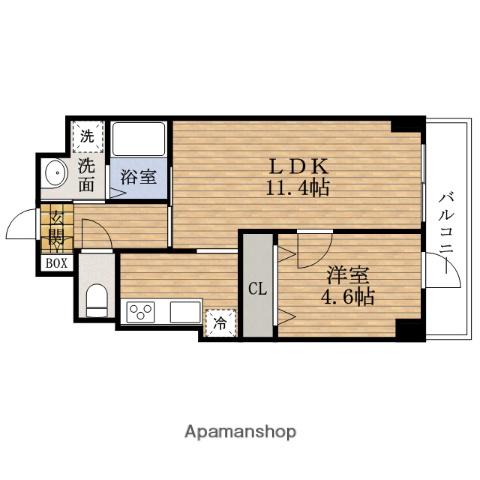 ウエスト MIYANOSHITA(1LDK/6階)の間取り写真