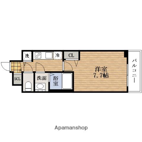 PRESSANCE谷町七丁目Ⅱ(1K/11階)の間取り写真