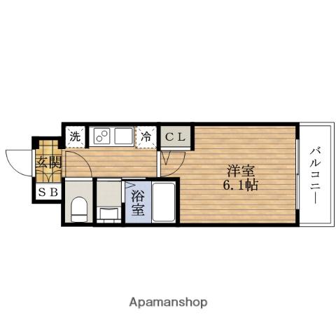 エステムコート難波ウエストサイドⅥグラッド(1K/8階)の間取り写真