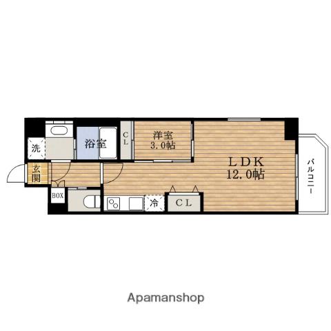 ラフォルムHOMMACHIウエスト(1LDK/12階)の間取り写真