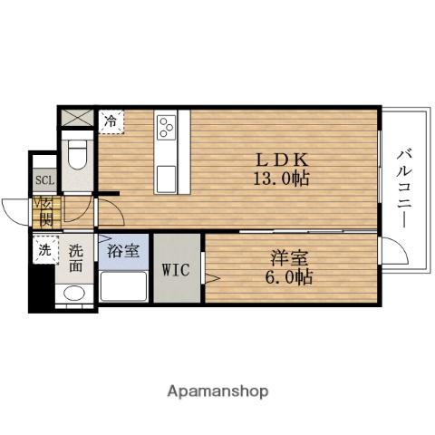 PRESSANCE新町ウィズジョイ(1LDK/15階)の間取り写真