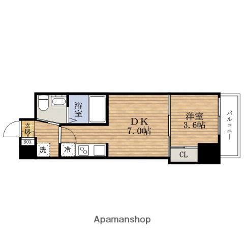 セレニテHOMMACHIグランデ(1DK/8階)の間取り写真