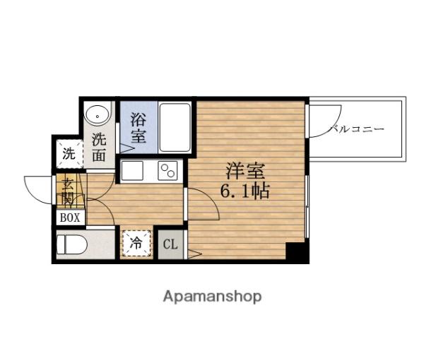 プレサンス上町台クレスト(1K/6階)の間取り写真