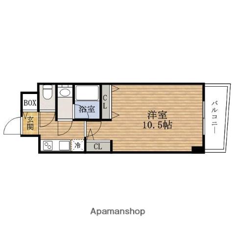 カスタリアタワーHIGOBASHI(1K/16階)の間取り写真