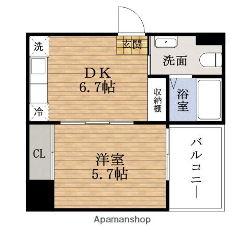 ゼロ CHIYOZAKI (1DK/9階)の間取り写真