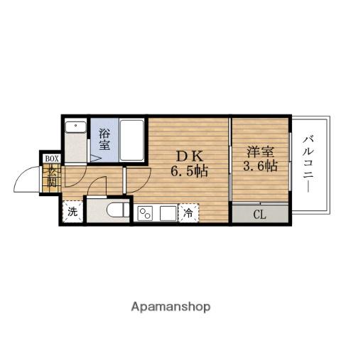 SERENITE北久宝寺(1DK/14階)の間取り写真