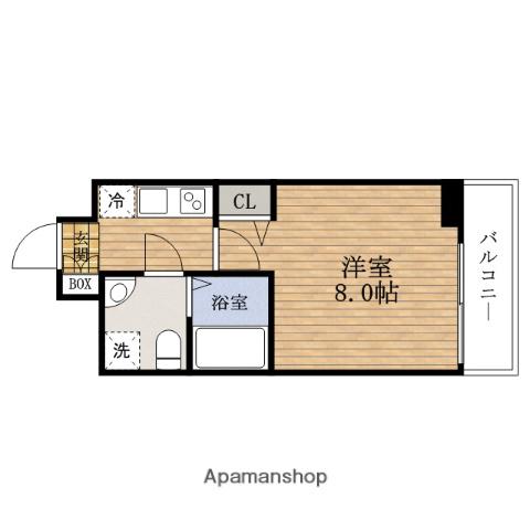 SERENITE北久宝寺(1K/14階)の間取り写真