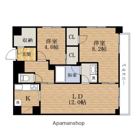 KDX堺筋本町RESIDENCE(2LDK/14階)の間取り写真