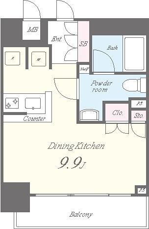 セイワパレス京橋コルティーレ(ワンルーム/2階)の間取り写真