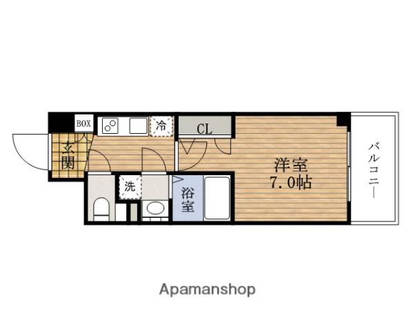 SERENITE心斎橋グランデ(1K/4階)の間取り写真