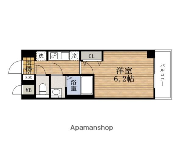 PRESSANCE上町台夕陽丘 (1K/2階)の間取り写真