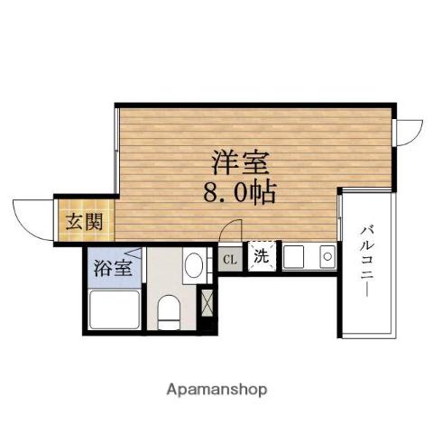 ベルヴォア大手通(ワンルーム/8階)の間取り写真