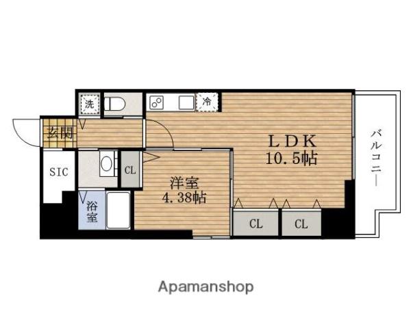 イース大手通(1LDK/4階)の間取り写真