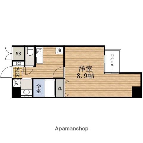 クレアート大手前グランアクシア(1K/2階)の間取り写真