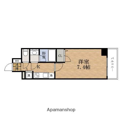 URBANEX大阪城ウエスト(1K/4階)の間取り写真