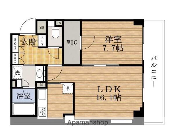 本町橋TOWER(1LDK/16階)の間取り写真