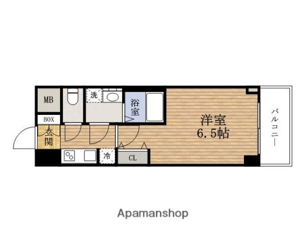 エスレジデンスAWAZAウエスト(1K/3階)の間取り写真