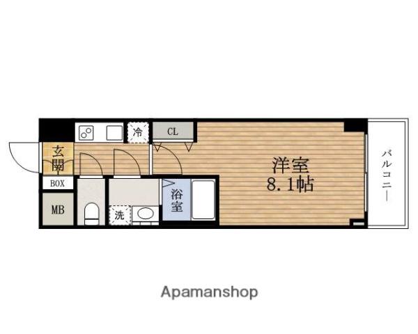 エスレジデンスAWAZAウエスト(1K/12階)の間取り写真