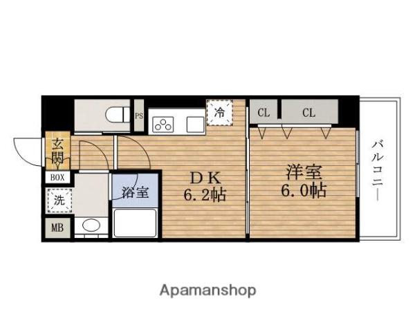 ヴェールソレイユSANADAYAMA(1DK/2階)の間取り写真