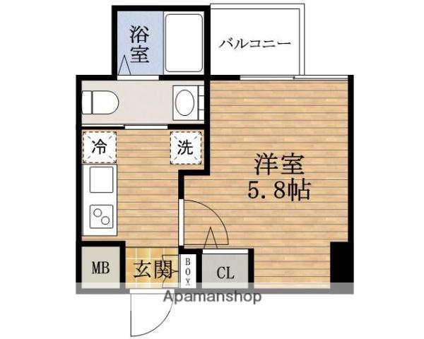 セレニテ本町REFLET(1K/15階)の間取り写真