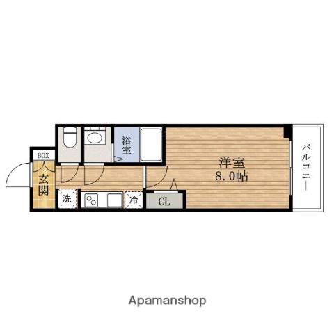 PRESSANCE心斎橋ソレイユ(1K/2階)の間取り写真