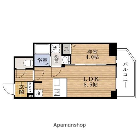 PRESSANCE北浜オリジン(1LDK/4階)の間取り写真