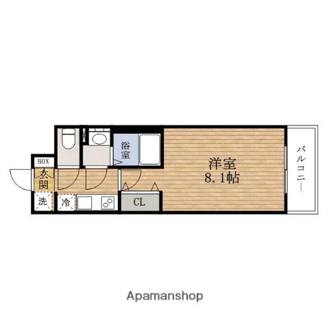 エスカーサOSAKAウエスト九条駅前(1K/7階)の間取り写真