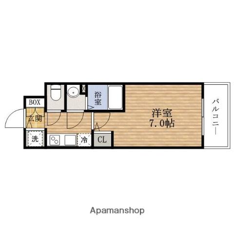 エスリード難波ザ・ゲート(1K/4階)の間取り写真