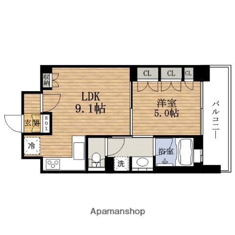 LEGAL 南久宝寺(1LDK/9階)の間取り写真