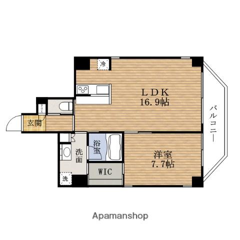 B-プラウド天満橋(1LDK/5階)の間取り写真