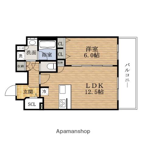 プレサンス大阪ドームシティビーツ(1LDK/13階)の間取り写真