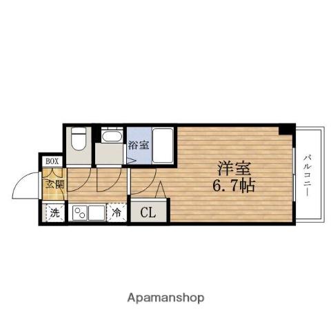 エスリード中之島ザ・コア(1K/3階)の間取り写真