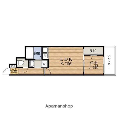 SERENITE堺筋本町プリエ(1LDK/12階)の間取り写真