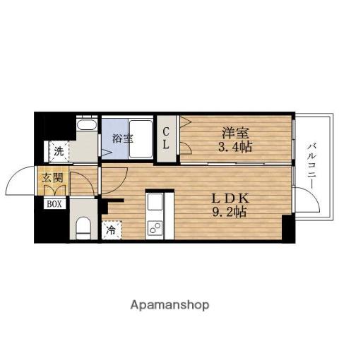 PRESSANCE立売堀ベルヴィル(1LDK/3階)の間取り写真