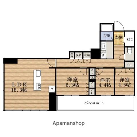 RJR堺筋本町TOWER(3LDK/3階)の間取り写真