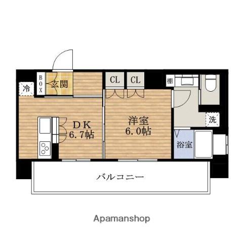 リーガル靭本町(1DK/3階)の間取り写真