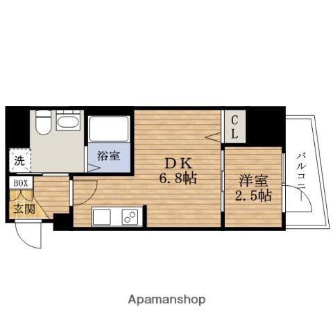 エスグランデNAMBAサウス(1DK/13階)の間取り写真