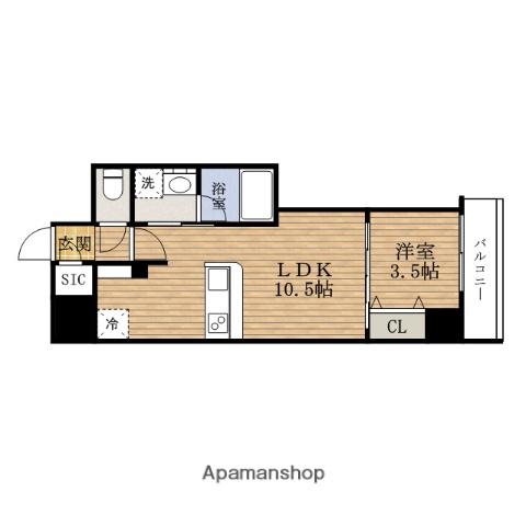 クロスレジデンス阿波座(1LDK/11階)の間取り写真