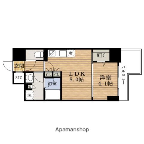クロスレジデンス阿波座(1LDK/15階)の間取り写真