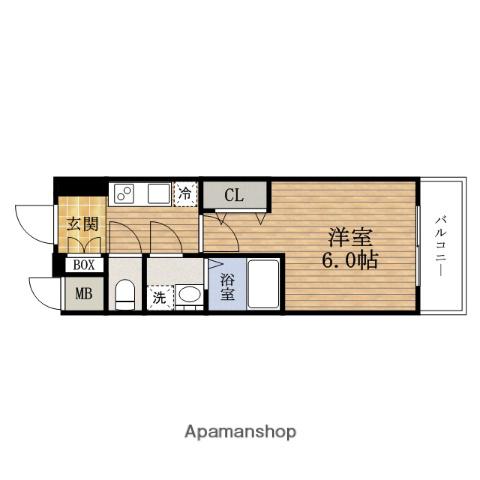 レオンコンフォート難波CLEA(1K/4階)の間取り写真