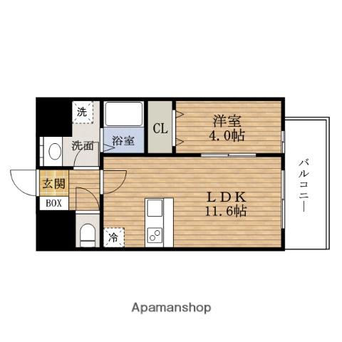 ララグランツ難波(1LDK/8階)の間取り写真