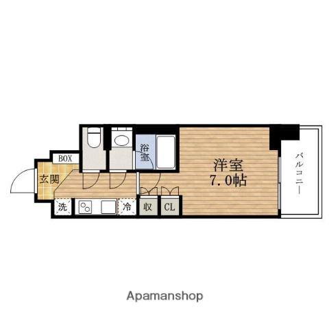 LUNEFLATS谷町四丁目(1K/9階)の間取り写真