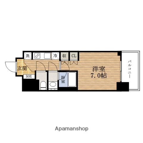 LUNEFLATS谷町四丁目(1K/7階)の間取り写真