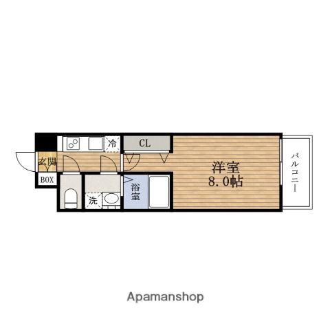 ワールドアイNAMBAMINAMIポルタ(1K/3階)の間取り写真
