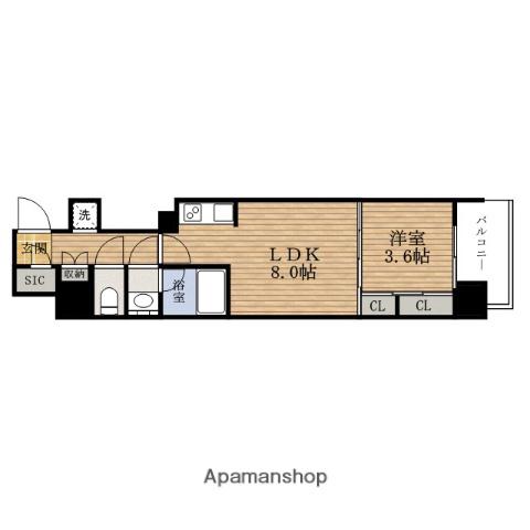 BPRレジデンス大阪本町Q(1LDK/10階)の間取り写真